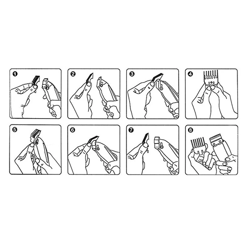 8 عبوات من أمشاط القطع مع مشبك معدني متوافقة مع معظم ماكينة قص الشعر Wahl 5 نجوم 8148,8591,8466,8504,8509