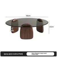 Glass Round Table, Multi-colour Size Set, Tea Table Coffee Table, High Temperature Resistance, Easy To Clean, Office Cafe Home