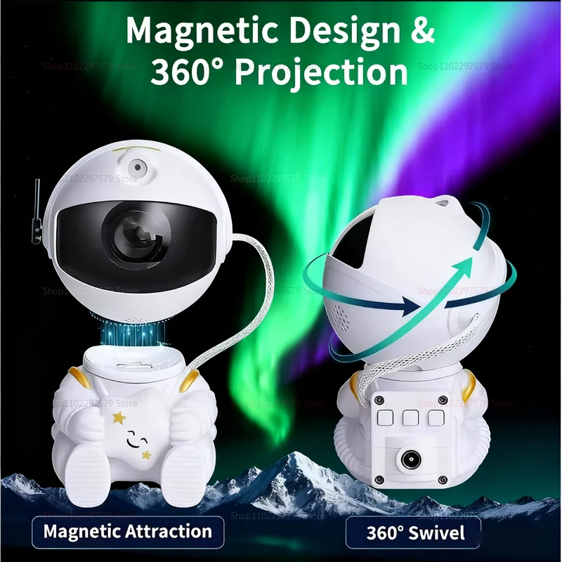 مصباح بروجيكتور ضوء ليلي لغرفة النوم للأطفال والكبار، سديم المجرة المرصعة بالنجوم، ديكور السماء المرصعة بالنجوم، هدية، مصباح غرفة رائد الفضاء Galaxy Starry Sky