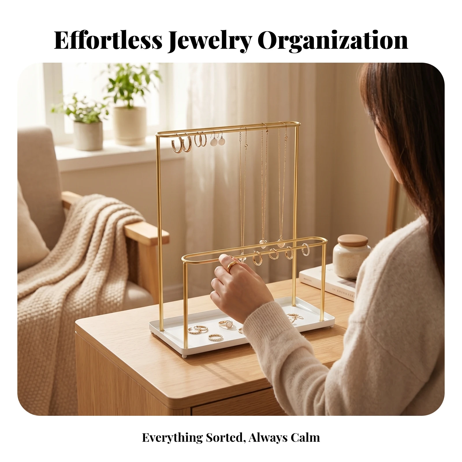 Metal Frame Double-Layer Headband Rack Open Structure Headband Rack Accessory Storage Rounded Rails