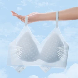 Ultra-thin Ice Silk Seamless Underwear Women's Small Breast Gathering Wireless Breast-Reducing Cooling Beautiful Back Bra