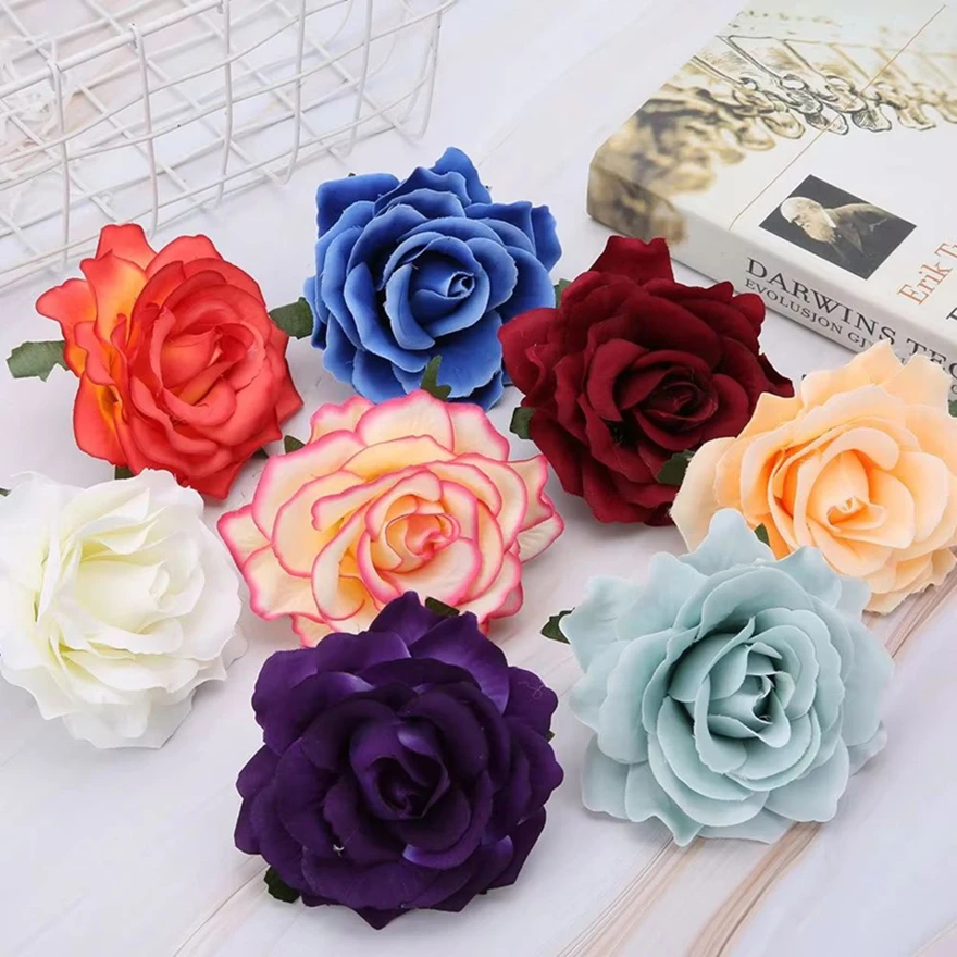 

100pcs Artificial Silk Roses Wreath Wedding Wall Home vase table Holiday Party Outdoor Garden arch Diy gift box Scrapbook Decor