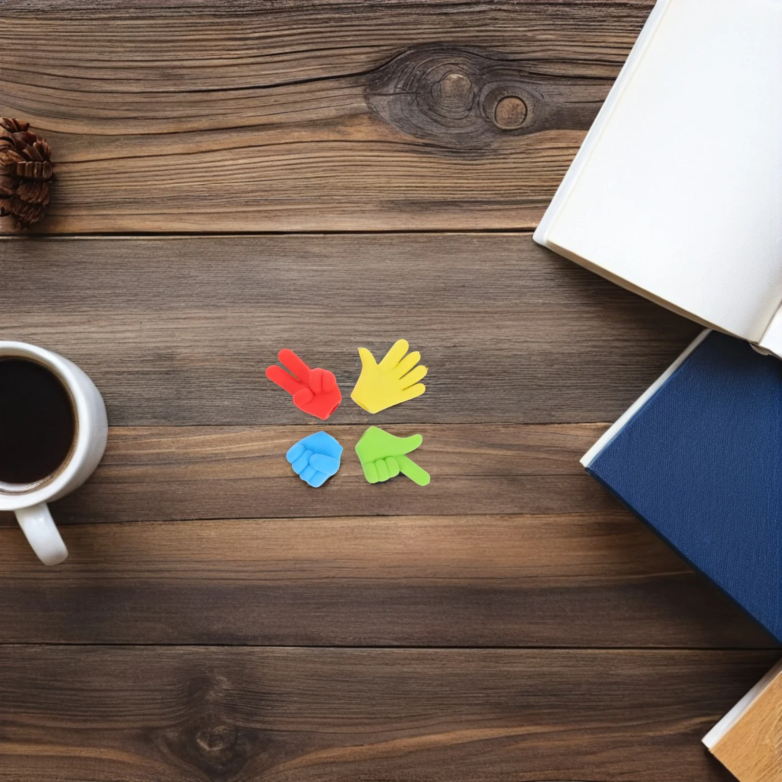 

4Pcs Cartoon Pencil Eraser Stone Scissors Paper Novelty Creative Stationery for Kids Students School Use Pencil Eraser