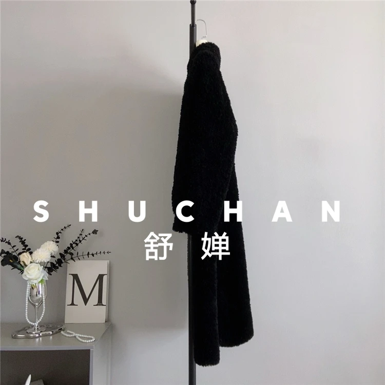 เสื้อโค้ทขนสัตว์แท้ 100% สำหรับผู้หญิง รุ่นใหม่ อุ่นสบาย ทรงยาว คอเหลี่ยม เสื้อโค้ทฤดูหนาวสำหรับผู้หญิง จัดส่งฟรี