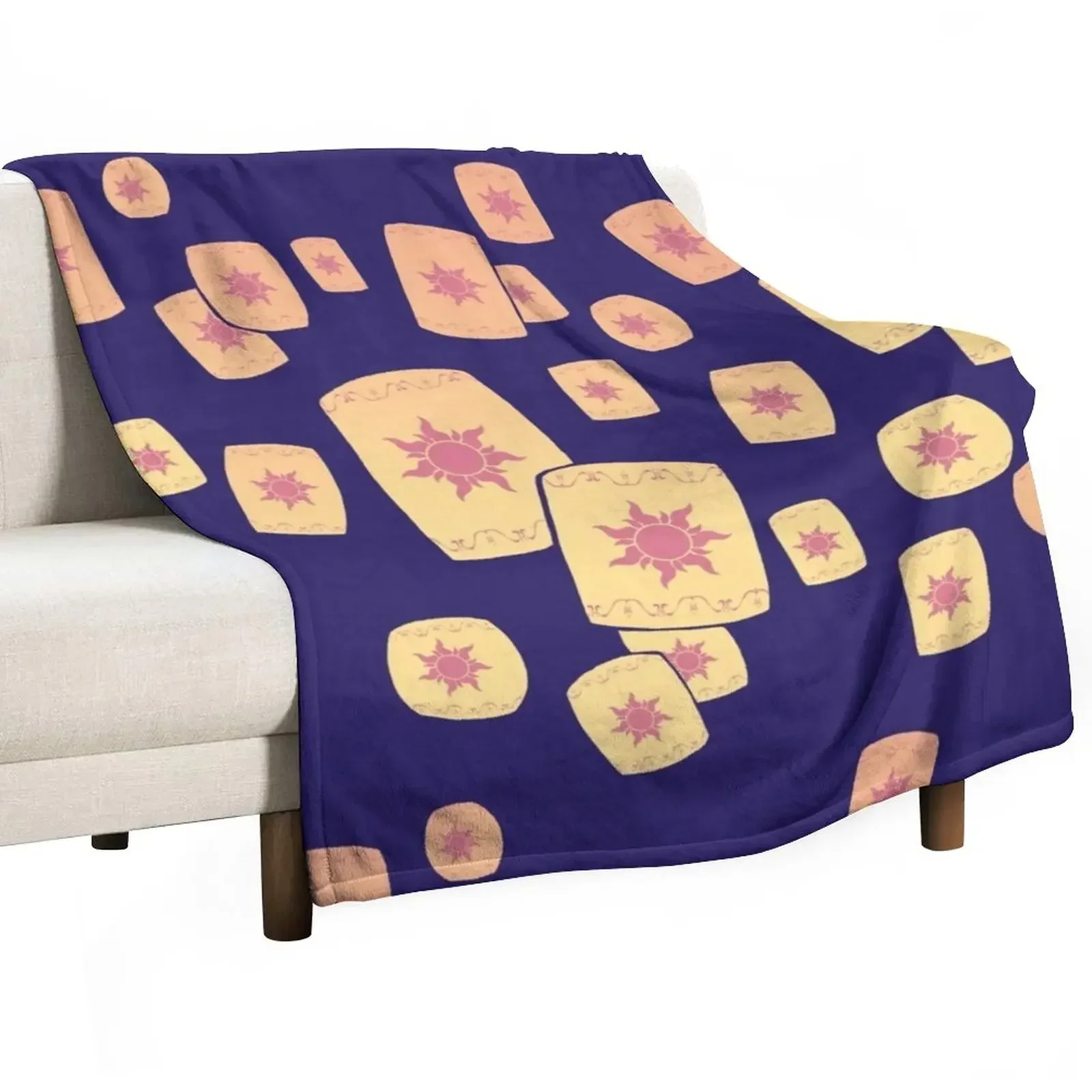 

Floating Lanterns Gleam Throw Blanket Moving Dorm Room Essentials Plaid Cute Blankets