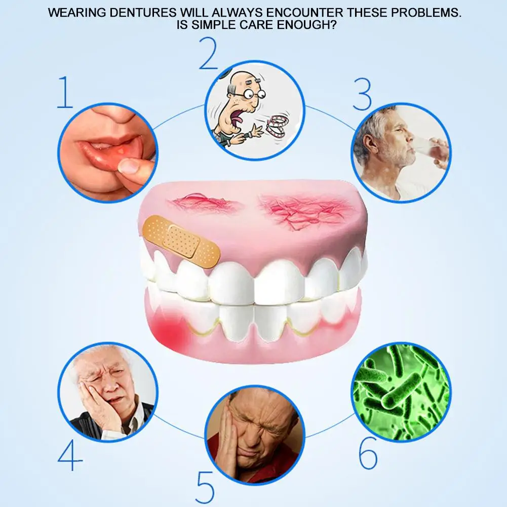 Denture Adhesive Cushion Natural Strong Hold Comfort Cushions Improves Denture Retention & Comfort Oral Care 30pcs
