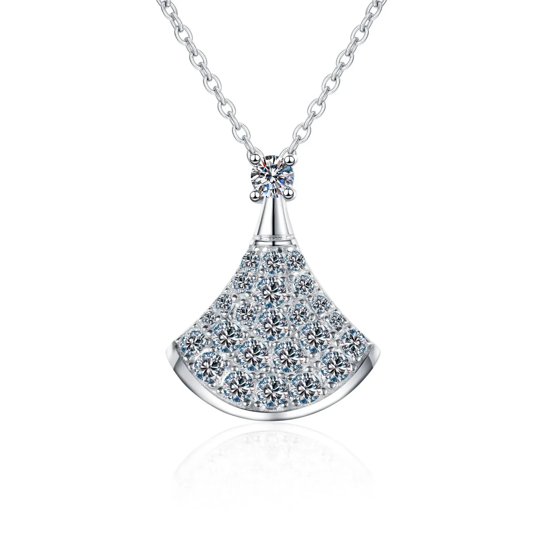 Collier pendentif Moissanite coupe ronde pour femme, 100% argent regardé 925, 0.62 carat véritable, bijoux fins, fête de mariage, patients