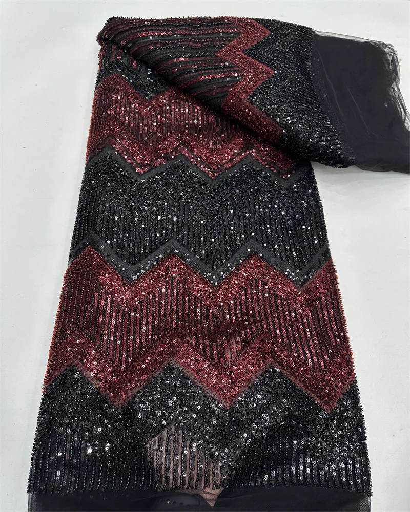 Africa nigeriano in rilievo francese maglia di pizzo con paillettes di alta qualità 2025 ricamo pizzo paillettes pizzo per abiti da sposa donne