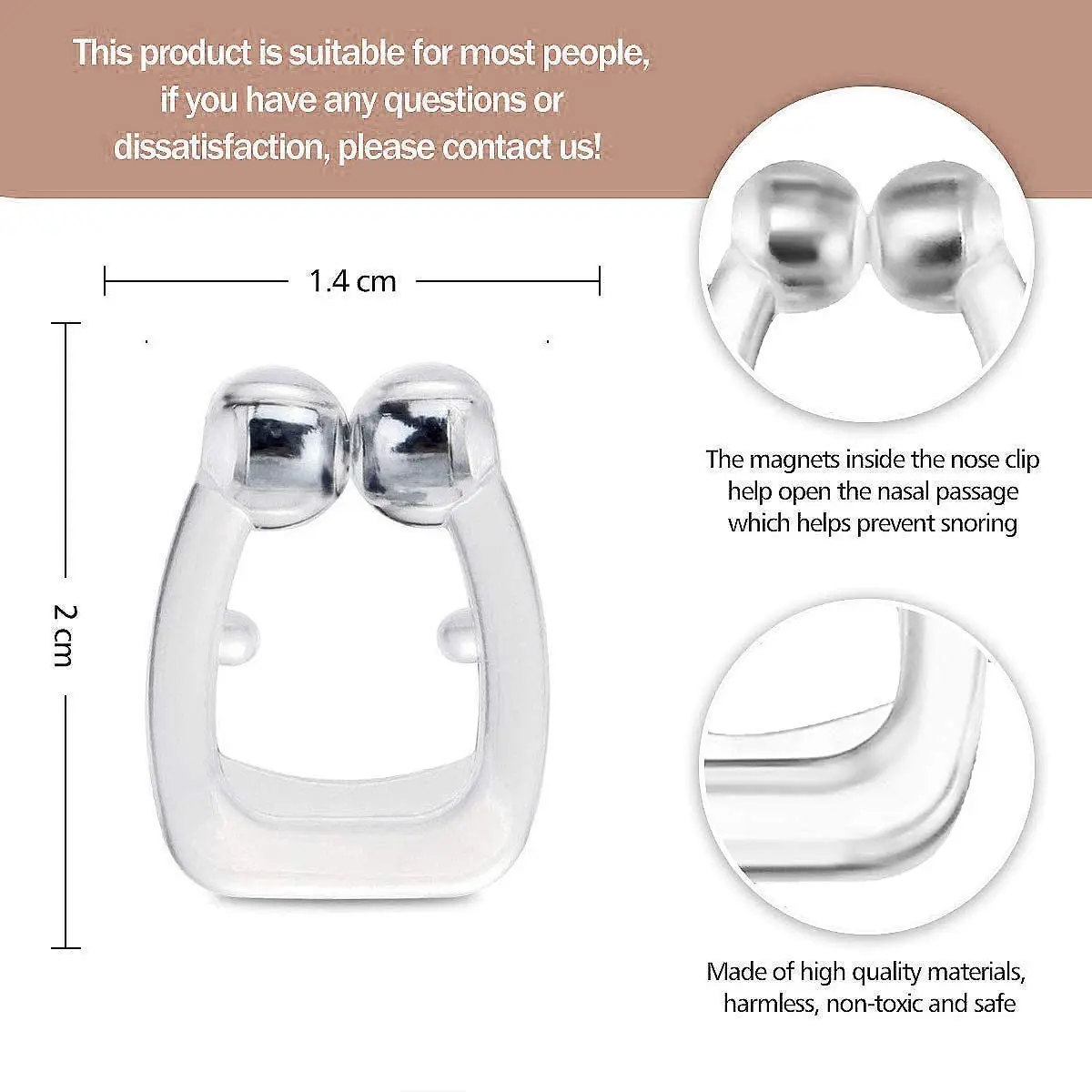 4PCS Magnetic Anti Snoring Nose Clip Tray Women Anti-Snore Device Snore Elimination Men Sleep Assistance Apnea Antisnoring Tool