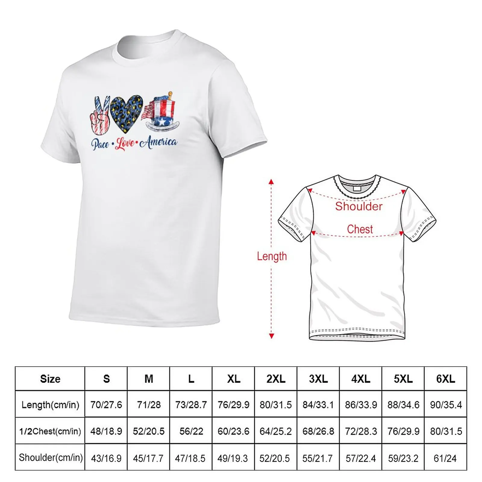 New Peace Love America - 4th of July T-Shirt cat shirts anime shirts graphic tees workout shirts for men