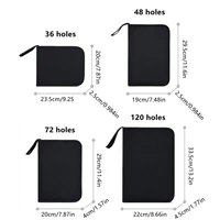 36/48/72 hole pen curtain black folding pencil case Color pencil pen insert Professional painting pencil bag student stationery 2