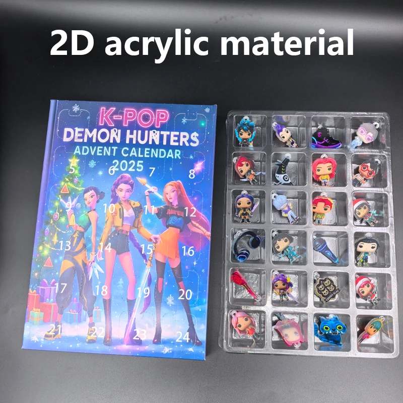 متوفر في المخزون عيد الميلاد K-pop شيطان الصيد 24 قطعة تقويم القدوم مفاجأة صندوق أعمى K البوب دمى صناديق الشكل الهدايا ألعاب أطفال #5