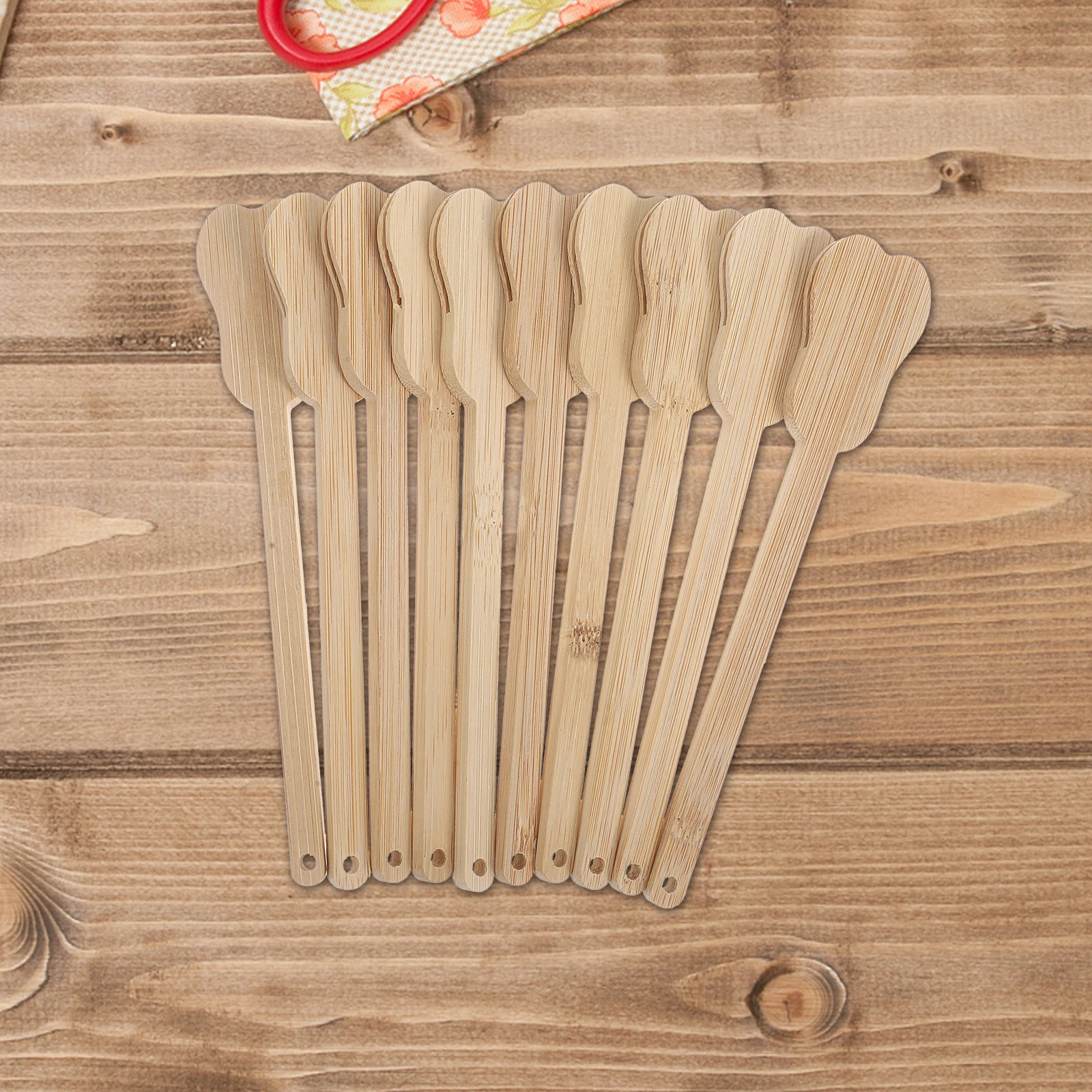 

10pcs Bamboo Fan Handle Circular Parts Smooth Surface Durable Diy Craft Wedding Accessories Sticks Handmade Fans Packaging