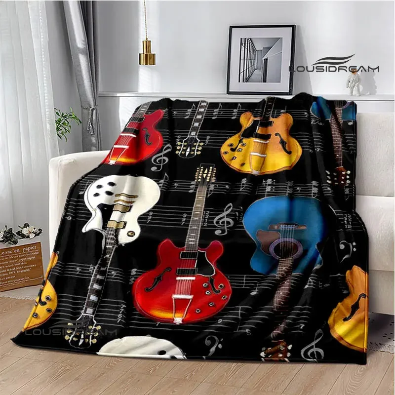 Gibson guitar logo printed blanket Flange warming blanket picnic blanket Home Travel blanket bed linings Birthday Gift