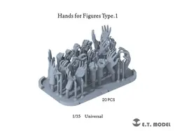 ET MODEL P35-320 1:35 Hands for Figures Type.1 Universal 3D Printed