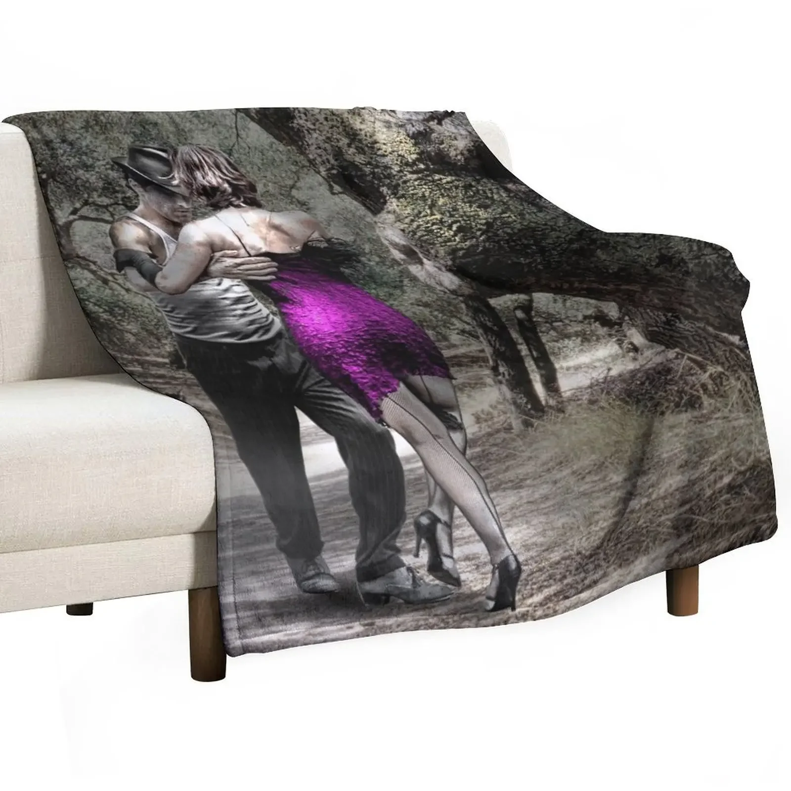 Forbidden Tango and Red Dress in Moonlight Art Image Throw Blanket Baby Bed Fashionable Decorative Beds Large Blankets