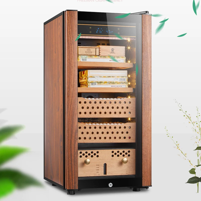 Chinese retro cigar cabinet Nordic constant temperature and humidity cedar wood wine humidifying cabinet Home furniture FYCC