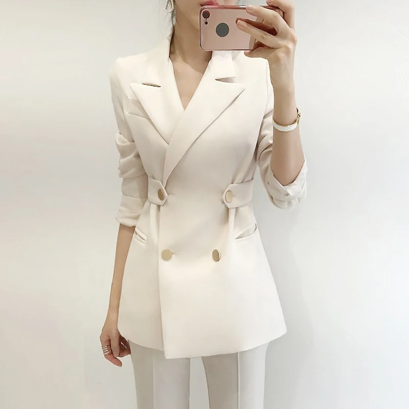 

UNXX 2021 Spring New Women's Solid Color Korean Fashion Slim Double-Breasted Short Blazer Female Office Lady Top Coat Fashion