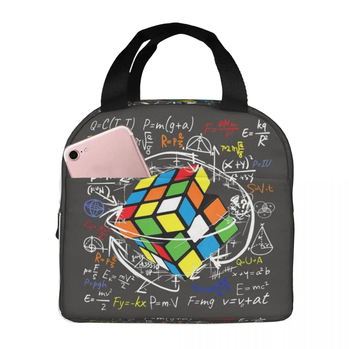 

Math Rubiks Lovers Player With Speed Insulated Lunch Bag for Kids School Cooler Thermal Food Box Tote Lunch Boxes Container
