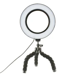 6 Inch LED Ring Light 3 Color Modes 10 Brightness Level Portable Video 16CM Annular Lamp for Youtube Photo Shooting Tripod Phone