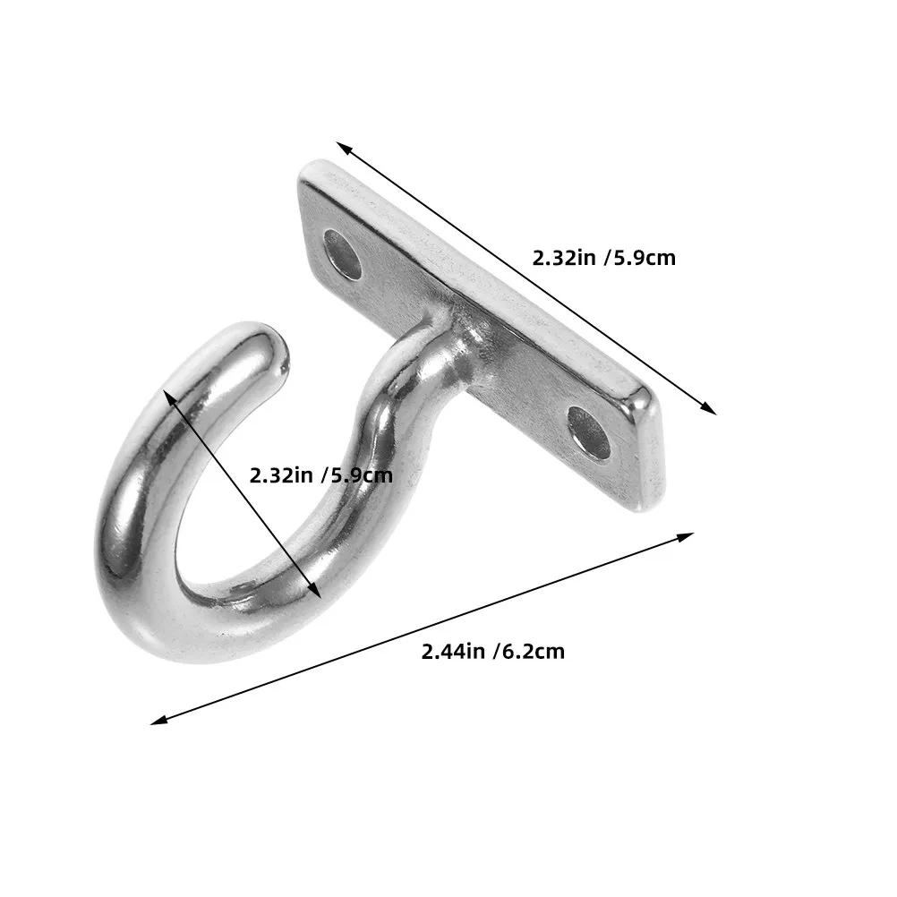 Stainless Steel Ceiling Hanging Hook 10Mm Heavy Duty Pad Eye Plate for Towel Coat Hat Kitchen Utensils Wind Chimes Lamp Fixing