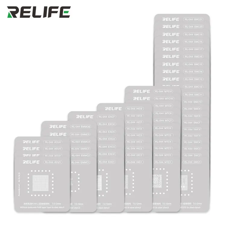 RELIFE RL-044 58pcs/Set Android Series Chip Tin Planting Steel Mesh Set For SMC MTC HIC EMMC ACU EXC BGA Reballing Stencil