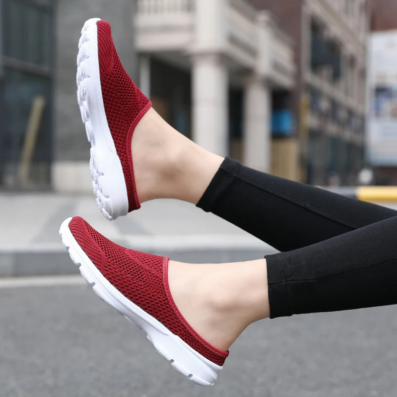 Men Summer Mesh Walking Loafers Women Light Slipper Sports Outdoor Flat Shoes Breathable Fitness Sneakers Soft Size 35-48