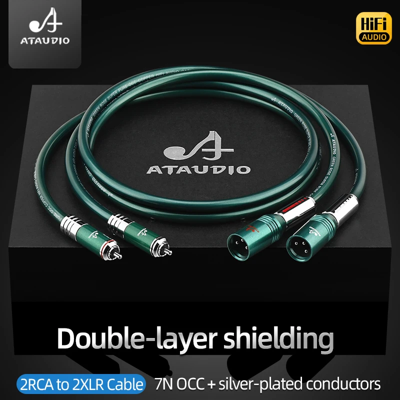 ATAUDIO 1 Pair HiFi RCA to XLR Cable Hi-end 6N OCC RCA Male to XLR  Male and Feamle Audio Cable for Amplifer CD Player