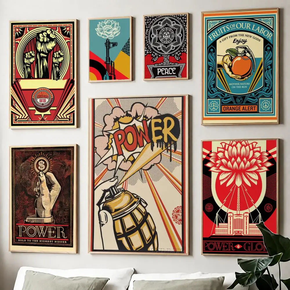 Shepard Fairey Street Art Poster Self Adhesive Matte Wall Art Removable Home Room Decoration