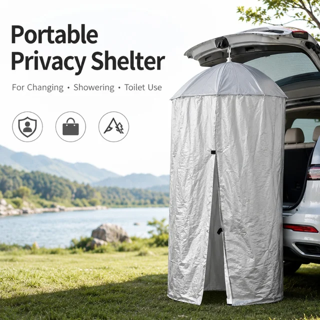 Portable Hanging Privacy Shelter Pop-Up Changing Shower Tent for Camping Car Tailgate Outdoor Toilet 77/90cm