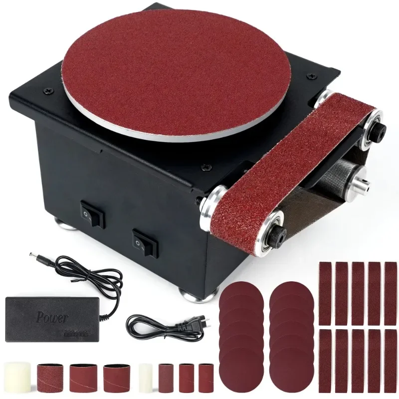 Customized 350 watts 10000 rpm high speed small electric sandpaper mini belt disc sanding and polishing sander