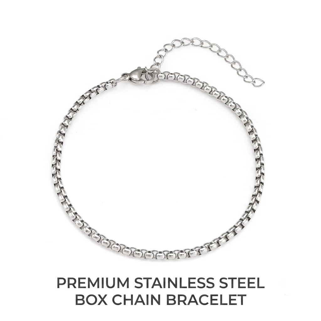 Tiny Cube Box Chain Bracelet, Dainty Square Bead Silver Stacking Women Wrist Bracelets Gift for Party Wholesale Chains Jewelry