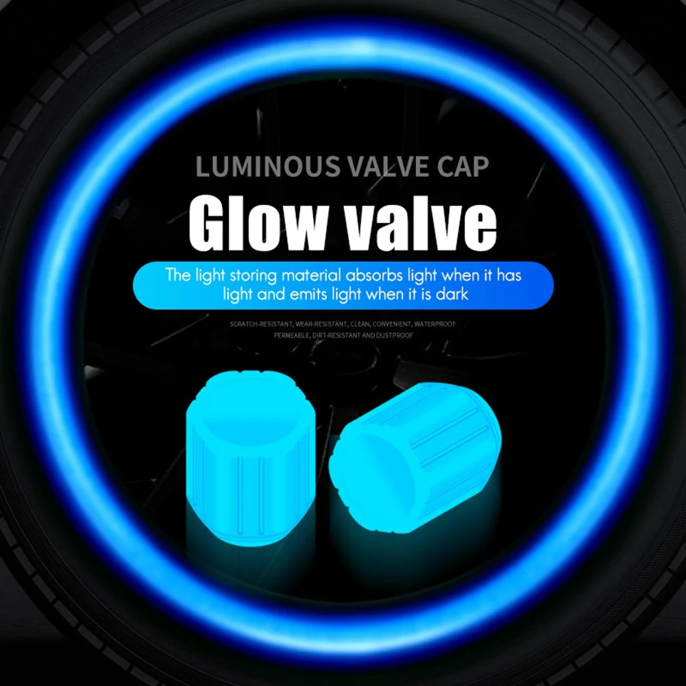Reliable-10Pcs Glow Valve Cap Fluorescent Blue Glow Automobile Motorcycle Bicycle Wheel Tire Hub Luminous Cap Decoration