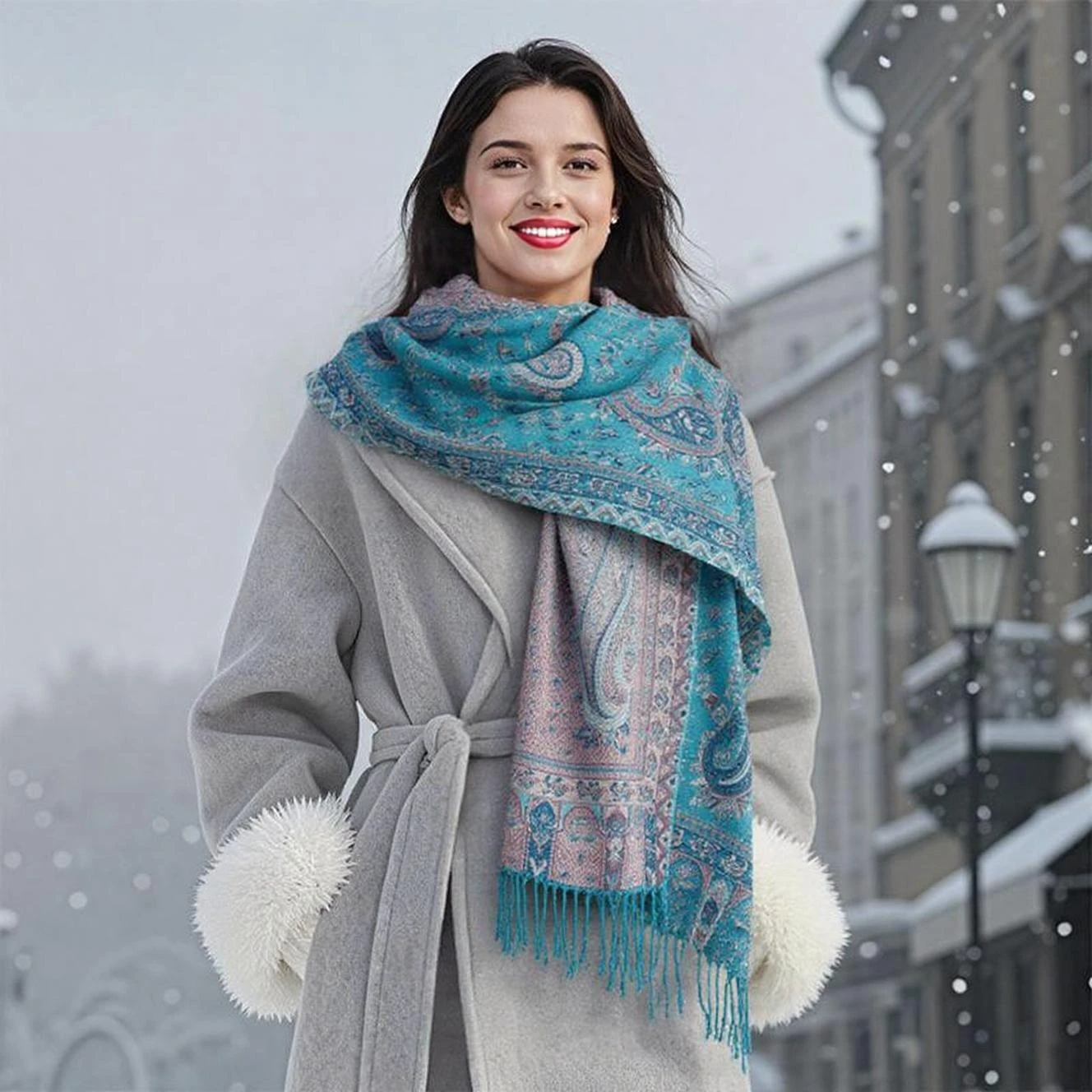 

Роскошные кашемировые зимние шарфы с вышивкой, элегантное пончо, парео, накидка, теплая шаль из пашмины, массивный платок, женский тюрбан