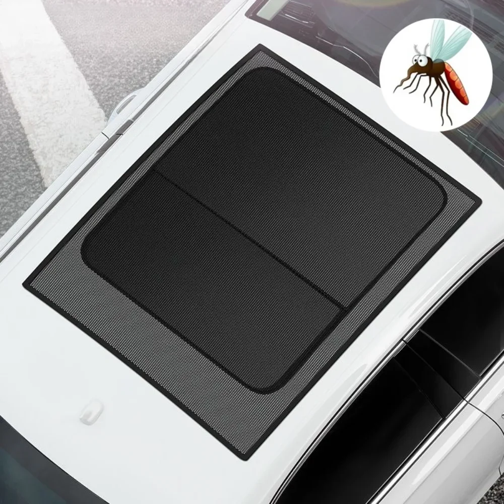 Car sunroof anti-mosquito sunblock Net Sunscreen Heat Insulation Sunshade Roof Magnetic Suction Screen Sun Shade Ventilation