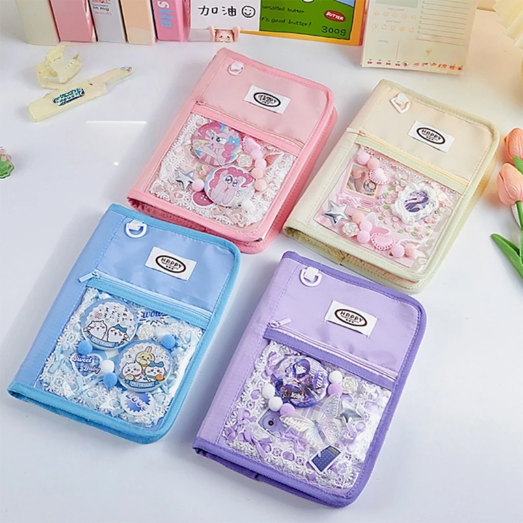 

Прозрачный альбом для фотокарт формата А5 с 20 карманами и рукавами, 6 кольцевыми вкладышами, персональный органайзер «сделай сам», книга для карточек-переплетов