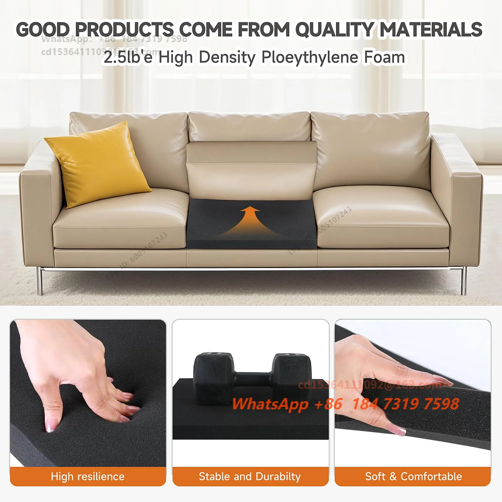 3Pcs 56 X56 cm Couch Cushion Support for Sagging Seat, Square Large Size Insert Sofa Cushion Support Board for Better Lift