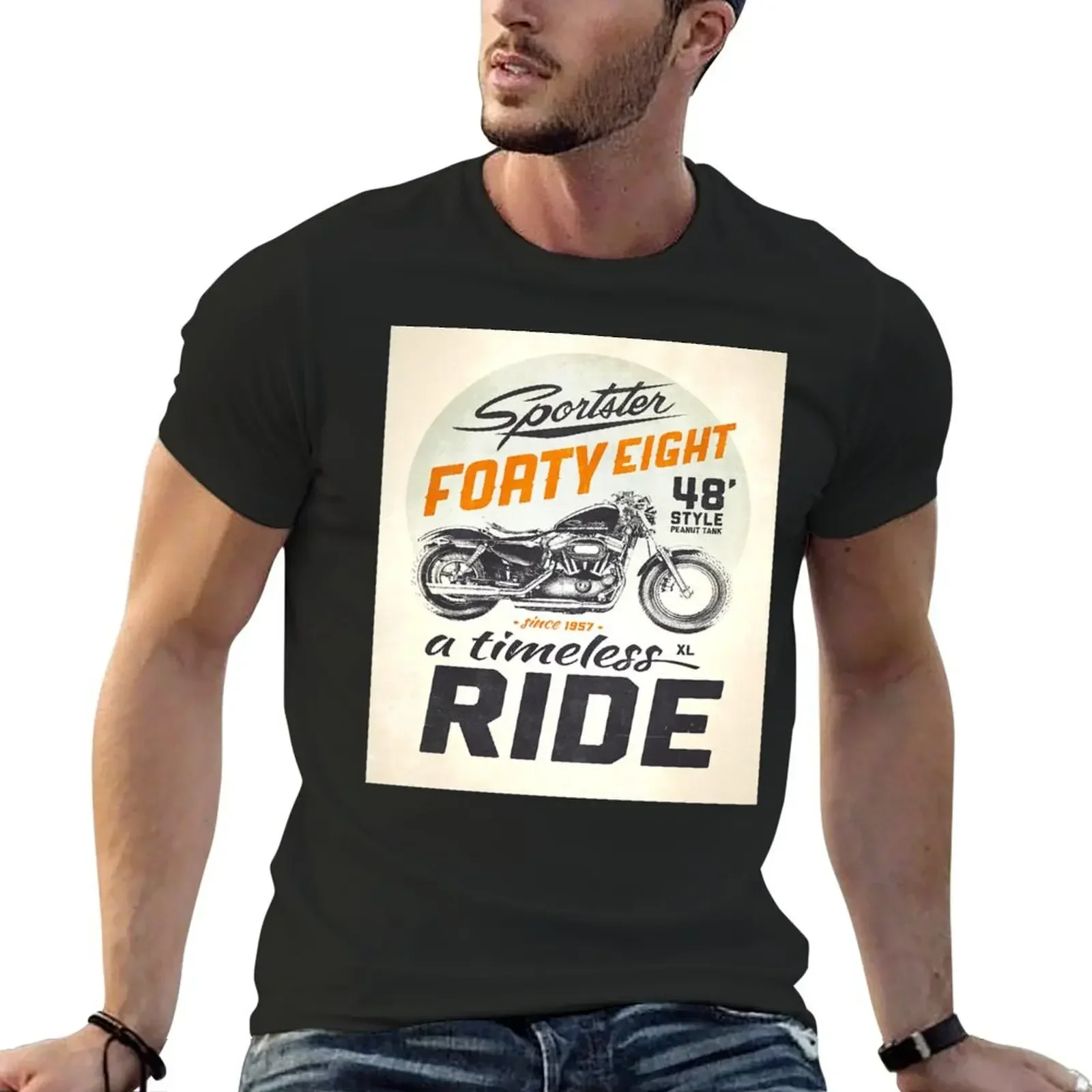 Forty Eight T-Shirt heavyweights cute tops cotton graphic tees plain black t shirts men