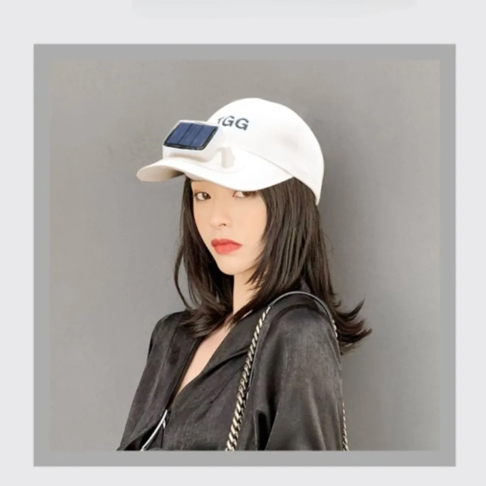 Mens Womens Breathable Baseball Cap Solar Fan Sunscreen UV Protection Cap USB Charging For Travel Walking Daily Use
