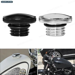 Chrome Vented Gas Cap Fuel Tank Smooth ForHarley Sportster 883 XL Dyna Softail 96-23