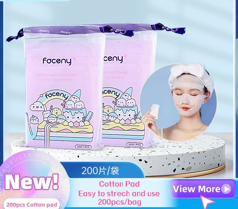 200pcs Cotton pads Makeup Remover Cotton Water-saving cotton pad thin stretchable face wipes reusable cotton pads