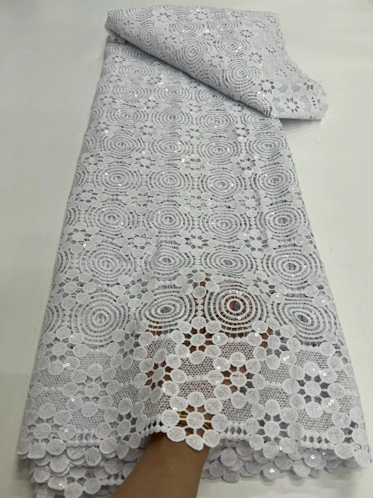 

Новый стиль, блестки, белый молочный шелк, африканский нигерийский шнур, кружевная ткань, 2022, высокое качество, французская гипюровая кружевная ткань для шитья LR25146