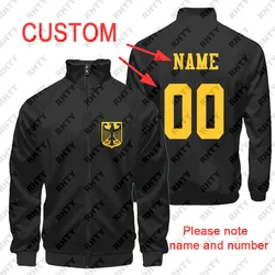 Germany 190's Retro Futebol Jasje Trainingspak Heren Zwart Deutschland Wapen Varsity Jasje Custom Unisex Fans Team Uniform