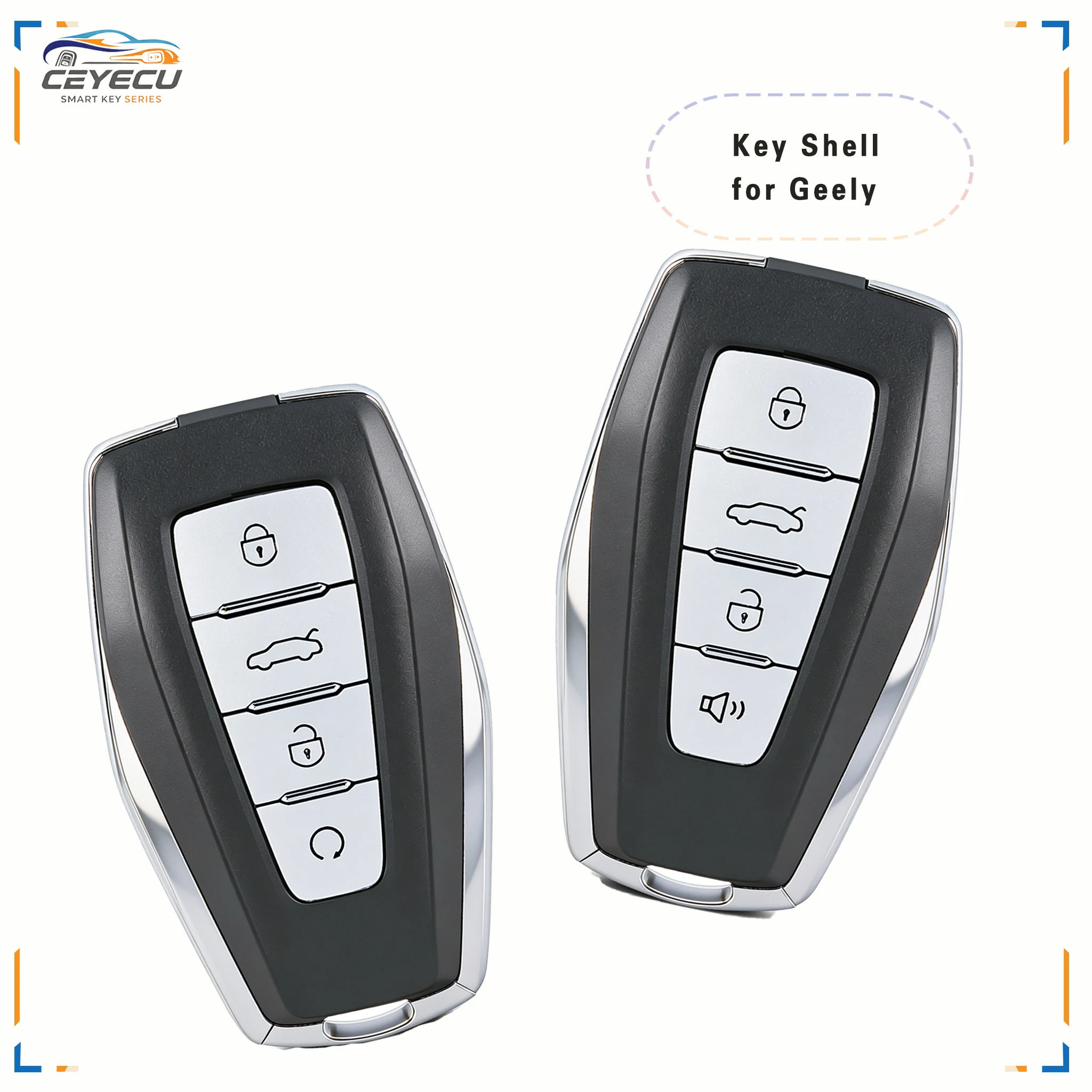 KEYECU for Geely Coolray X6 X7 EX7 Geometry Emgrand Global Kulrey Hawk GX7 Okavango NL3 GT GC9 Replacement Remote Key Shell