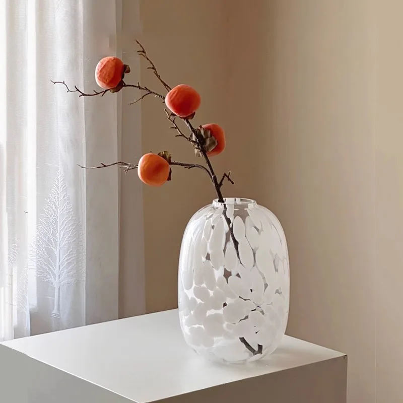 Vase Light Luxury High-level Sense of New Chinese Zen Flowers Water Green Plants Decorative Glass Vase High Appearance Level
