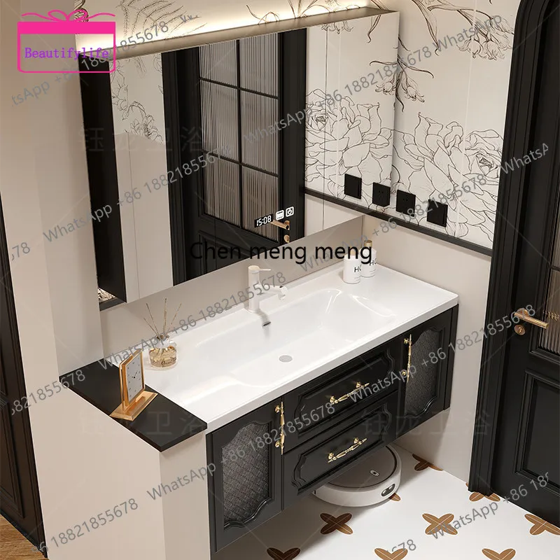 

YL Black Bathroom Storage Cabinet Luxury Decorating Retro Hotel Bathroom Storage Cabinet Modern Luxury Muebles Para Hogar Fur