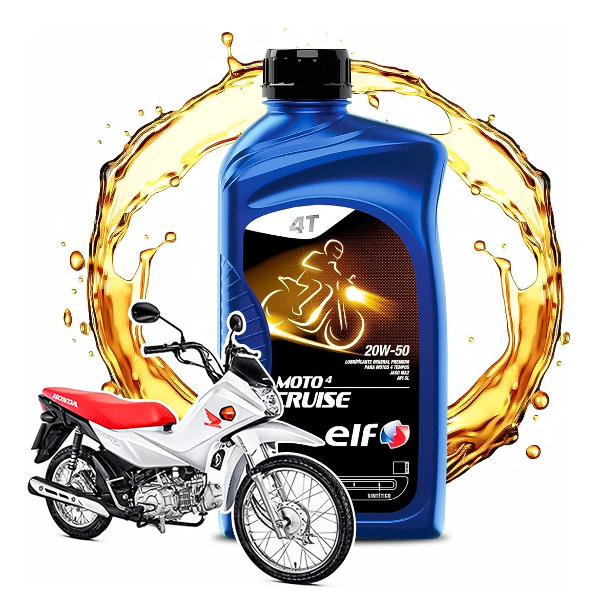 Oil For Honda Pop 100i Semi-synthetic Elf 10W-30 Xtreme