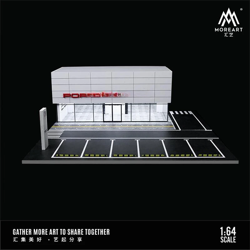 Time Micro MoreArt 1:64 Por Car Showroom Lighting Diorama