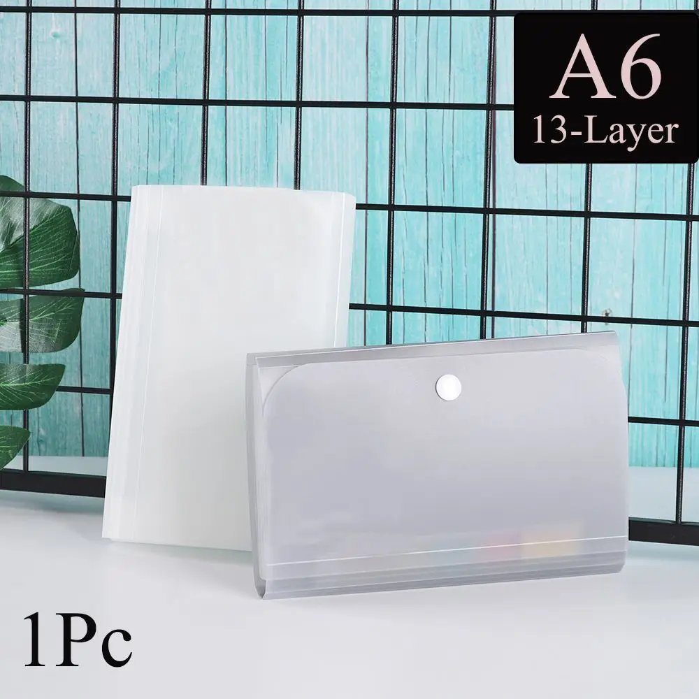 

13 Pockets A6 Expanding Bag Paper Organizer Self Standing Briefcase Filing Box Document Holder File Classify