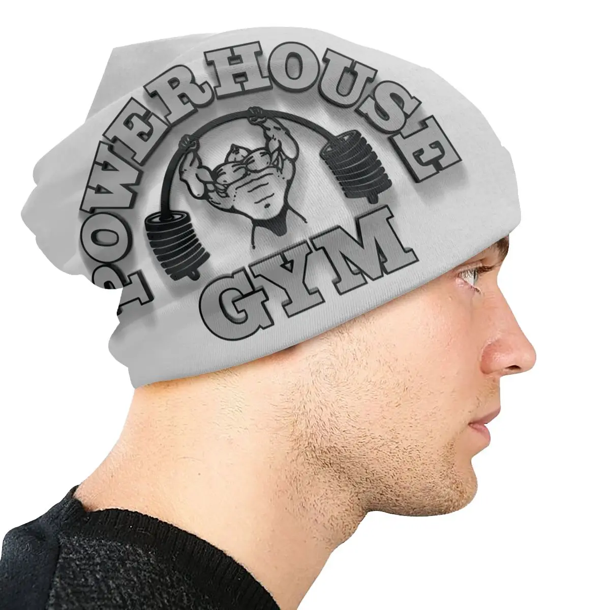 Powerhouse Gym Street Slouch Beanies Caps Bonnet Knit Hat Men Women Adult Fitness Bodybuilding Beanie Hats Outdoor Ski Cap